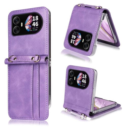 Funda plegable de PU con tarjetero cruzado para BlackView Hero 10 (Morado)