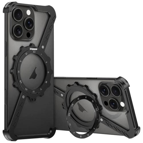 Funda para Teléfono con Soporte 360 Metal sin Marco en Z iPhone 16 Pro Max Magsafe (Negra)