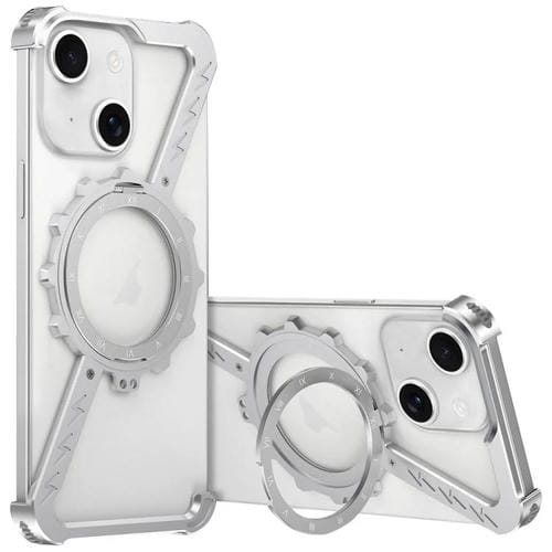 Funda para Teléfono iPhone 14 Magsafe Soporte 360 Metal sin Marco en Forma de Z (Plata Espacial)