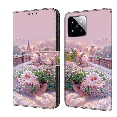 Funda de Piel Pintada Fresca para Teléfono Xiaomi 14T Pro (Jardín)