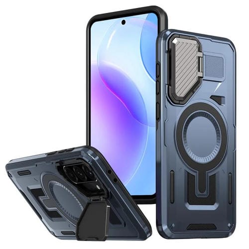 Funda con marco protector MagSafe para Samsung Galaxy A36 5G (azul)