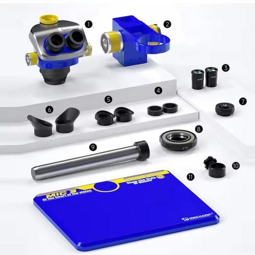 Microscope Stéréo TrinOculaire Mechanic Mic3 7X-50X Ctv 0,45X avec Caméra 4K Pro