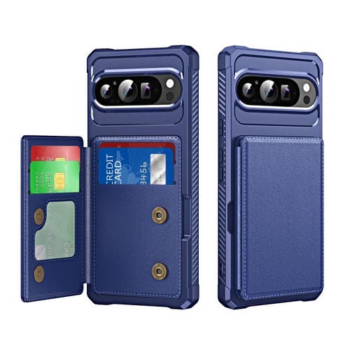 Funda de Cuero con Tapa Horizontal para Google Pixel 9 Pro XL (Azul Oscuro)