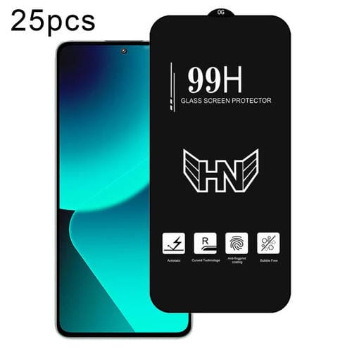 Película de Vidrio Templado de Pantalla Completa de Arco Grande de Aluminio Alto para Xiaomi 13T Pro, 25 Piezas