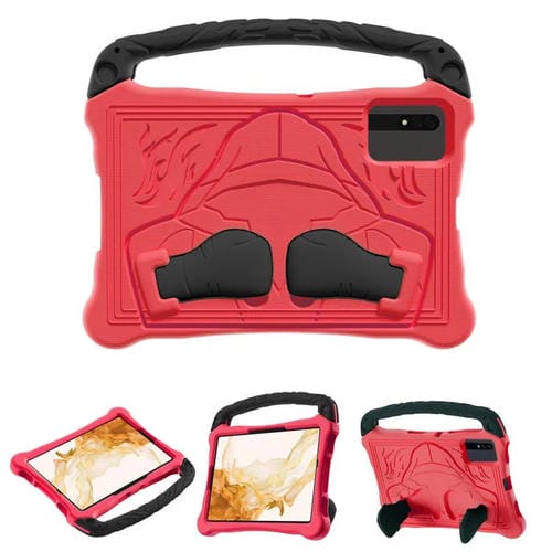 Funda para Tablet Samsung Galaxy Tab S8 Boxing Series Kickstand Eva a Prueba de Golpes con Correa para El Hombro (Rojo y Negro)