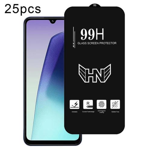 Película de Vidrio Templado de Pantalla Completa de Arco Grande de Aluminio Alto para Redmi 14R, 25 Piezas