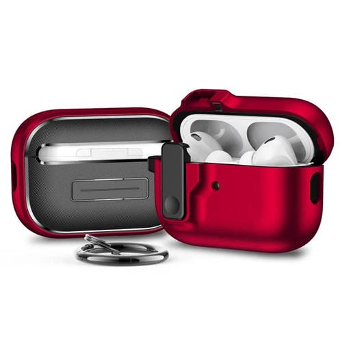 Funda Protectora Auriculares Bluetooth Airpods Pro 2 Bloqueo Automático (Rojo)
