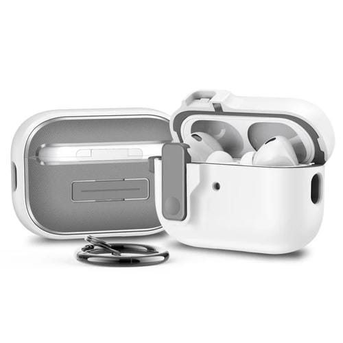 Funda Protectora para Auriculares Bluetooth Airpods Pro Bloqueo Automático (Blanco)