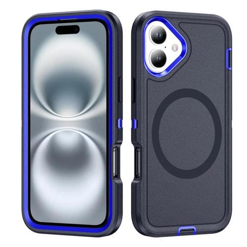 Funda Magnética para iPhone 16 Plus Life Resistente al Agua (Azul Oscuro y Azul Real)