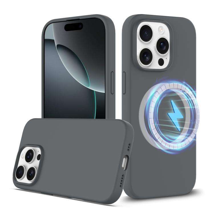 Funda de Silicona Magsafe para iPhone 16 Pro Max con BotĂłn de Control de CĂĄmara (Gris)