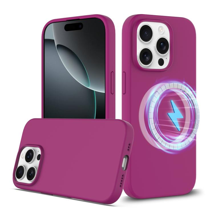 Funda de Silicona Magsafe para iPhone 16 Pro con BotĂłn de Control de CĂĄmara (Morado)