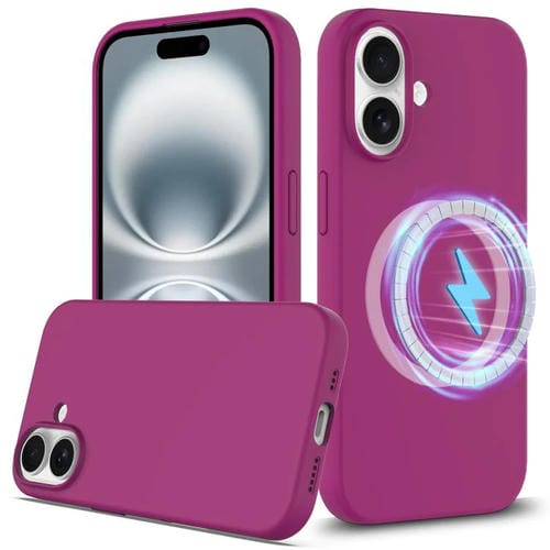 Funda de Silicona Magsafe para iPhone 16 Plus con Botón de Control de Cámara (Morado)