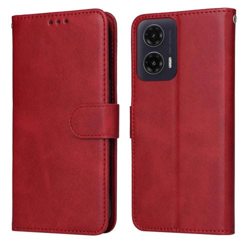 Funda de Piel Sintética con Tapa para Motorola Moto G35 (Rojo)