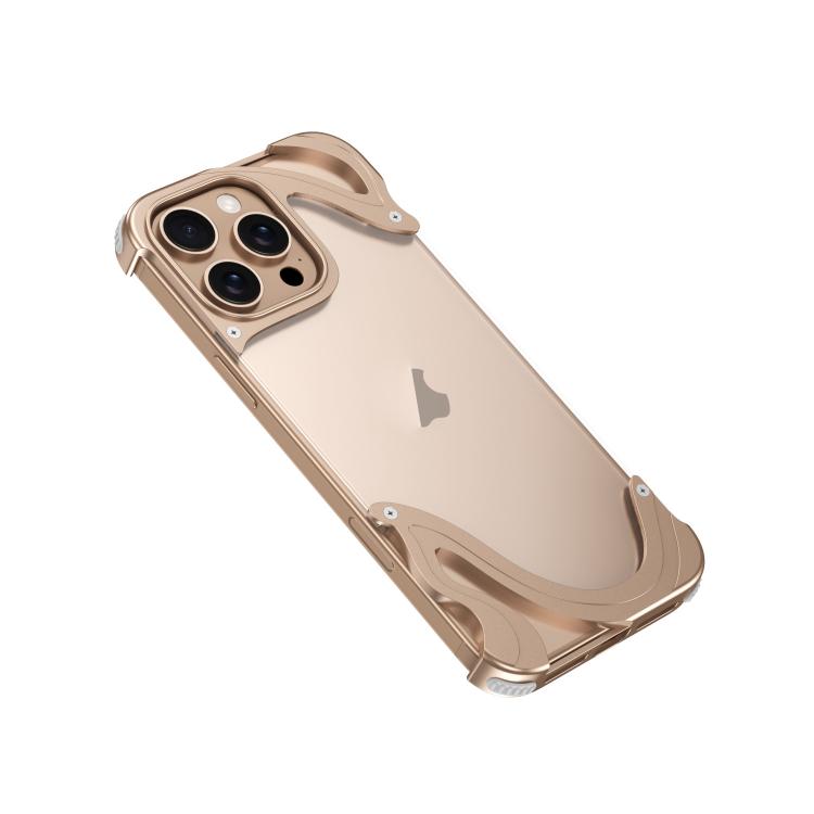 Funda para iPhone 16 Pro Panel Trasero Transparente HĂbrido PC y Metal Dolphin (Dorado)