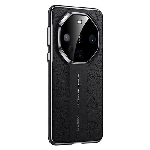 Funda de Cuero Huawei Mate 60 Diseño Dragón en la Nube (Negra)