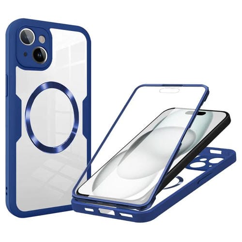 Funda para Teléfono Magsafe iPhone 15 Plus Textura de Cd (Azul)