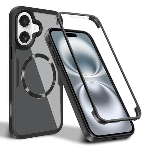 Funda para Teléfono Magsafe iPhone 16 Plus Textura de Cd (Negra)