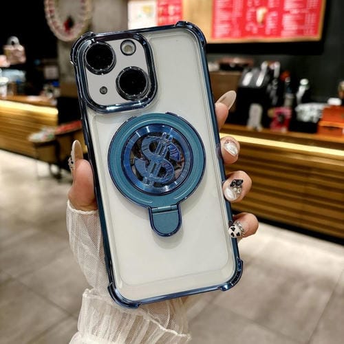 Funda para Teléfono iPhone 13 con Soporte Magsafe y Película para Lente (Azul)