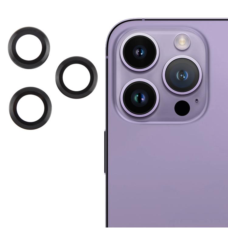Cubierta de Cámara Trasera iPhone 16 Pro / 16 Pro Max Película de Lente Vidrio Templado 9H (Negro)