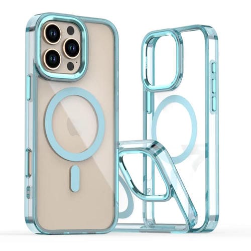 Funda Magnética Transparente Magsafe para iPhone 16 Pro Max (Azul)
