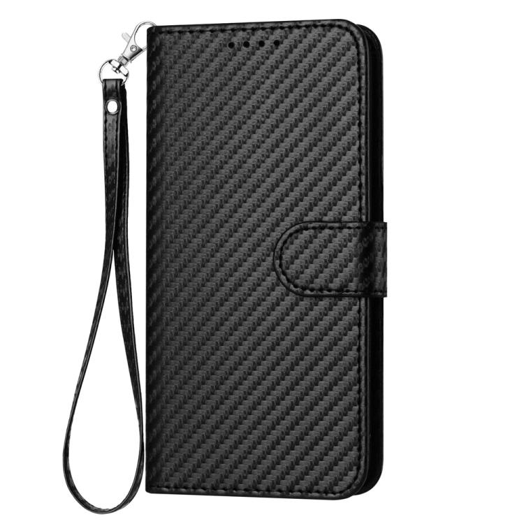 Funda de Cuero con Hebilla de Fibra de Carbono para Itel A50C Yx0070 con Cordón (Negro)