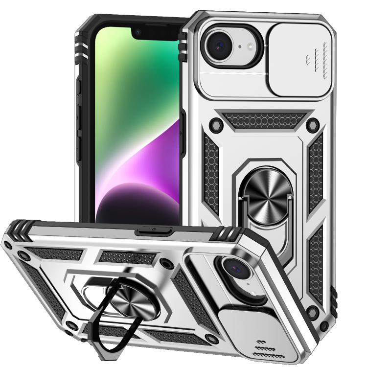 Funda para Teléfono Camshield iPhone 16E Soporte Deslizante (Plateada)