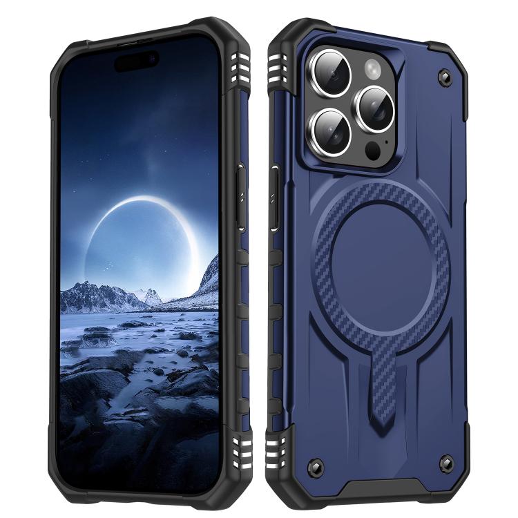 Funda híbrida TPU y PC Straship Magsafe para iPhone 15 Pro (Azul)