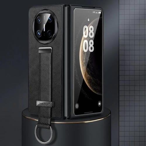 Funda para Teléfono Sulada PC Hybrid Leather Texture Skin Feel a Prueba de Golpes para Huawei Mate X6 (Negra)