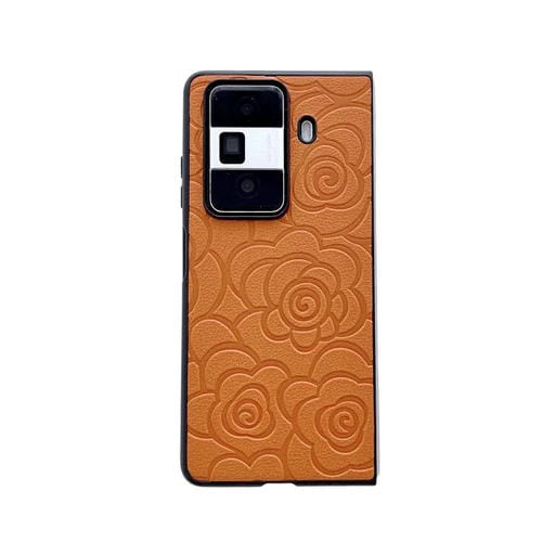 Funda Protectora para Honor Magic V2 con Estampado de Camelia Impression (Naranja)