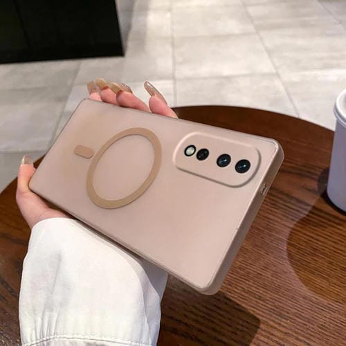 Funda para Teléfono Honor 80 Pro con Protección contra Frío y Hielo y Orificios Finos Magsafe (Dorada)