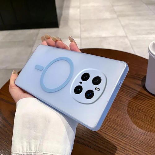 Funda para Teléfono Honor Magic7 Pro con Protección Frío Hielo y Orificios Finos Magsafe (Azul Transparente)