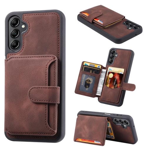 Funda para Teléfono Skin Feel Dream Samsung Galaxy A56 5G con Tarjetero Antirrobo Rfid (Café)