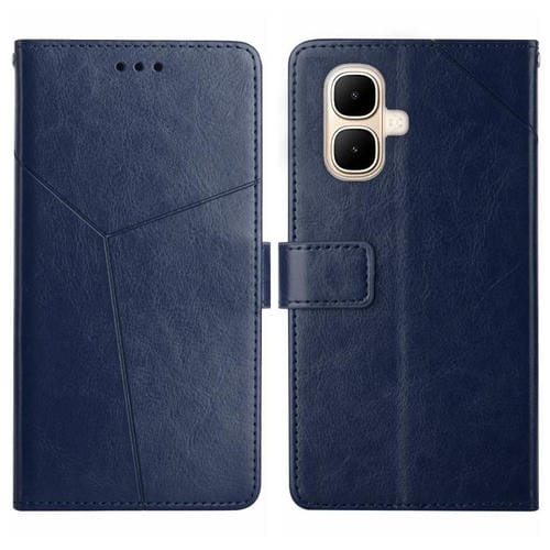 Funda de cuero con tapa en forma de Y para Infinix Smart 10 4G / Tecno Pop 10 (azul)