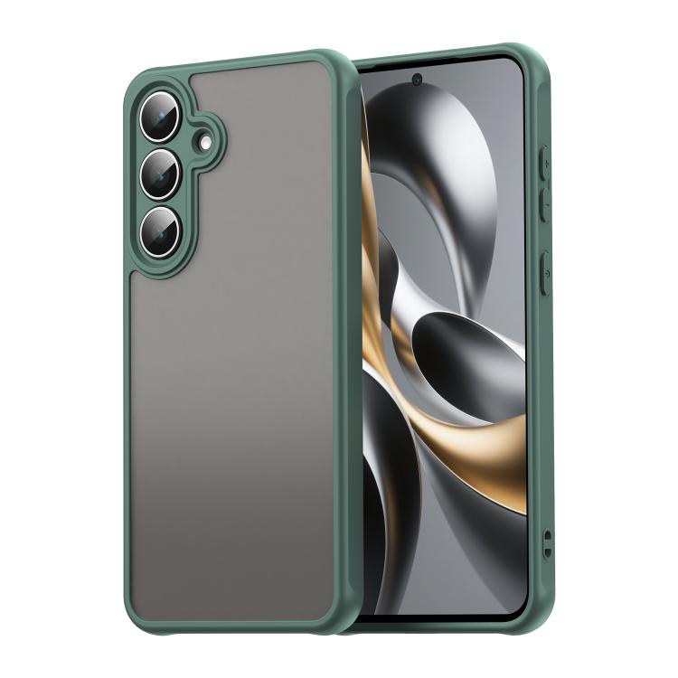 Funda híbrida de TPU y PC esmerilada Fan Dun Series para Samsung Galaxy S25 FE 5G (verde)