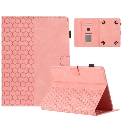 Funda Inteligente para Tableta 7 Pulgadas con Diseño Panal de Abeja (Rosa)