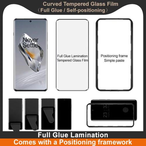 Película de Vidrio Templado Curvo 3D Imak para OnePlus 12 con Pegamento Completo