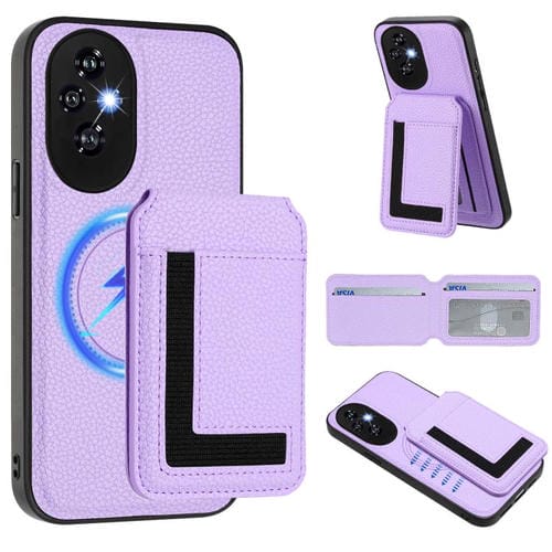 Funda para Teléfono Honor 200 Cx01 con Tarjetero Magnético Desmontable Magsafe (Morado Claro)