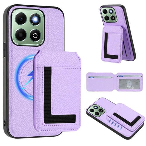 Funda para Teléfono Honor X6B Cx01 con Tarjetero Magnético Magsafe Desmontable (Morado Claro)