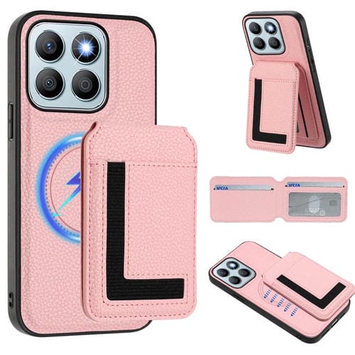Funda para Teléfono Honor X8B Cx01 con Ranura para Tarjeta Magnética Magsafe Desmontable (Rosa)