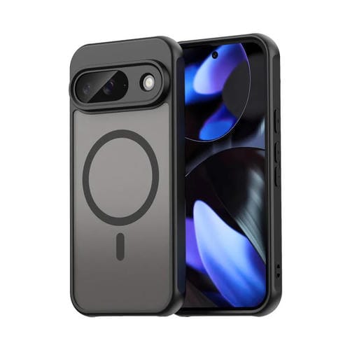 Funda híbrida TPU y PC esmerilada Magsafe para Google Pixel 9 Fan Dun Series (Negra)