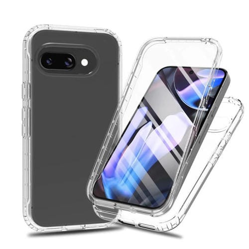 Funda Transparente a Prueba de Golpes para Google Pixel 9A con Degradado y Película Pet (Transparente)