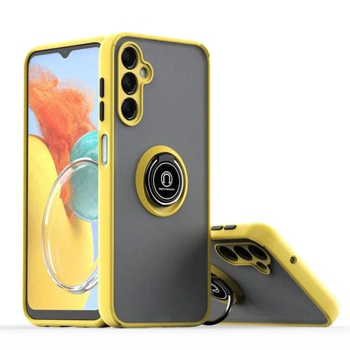 Funda de TPU + PC con anillo para Samsung Galaxy M14 5G / F14 5G Q Shadow 1 Series (amarilla)
