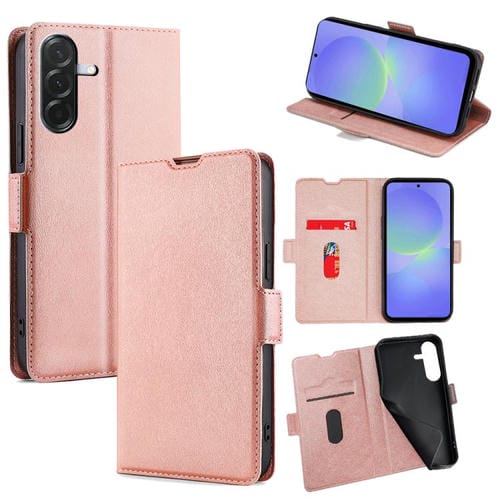 Funda de cuero ultrafina con hebilla lateral y tapa horizontal para Samsung Galaxy A36 5G (oro rosa)
