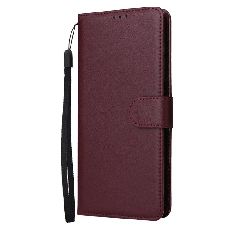 Funda de cuero multifuncional para Samsung Galaxy S25 FE 5G con 3 ranuras para tarjetas (rojo vino)