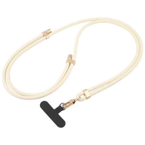 Cordón largo ajustable de silicona líquida antipérdida para teléfono (beige)