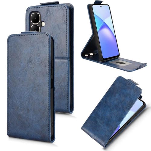 Funda magnética vertical de cuero con hebilla para Tecno Pop 10 / Infinix Smart 10 4G (azul)