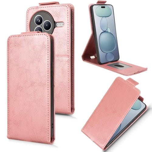 Funda magnética de cuero con tapa vertical y hebilla para Xiaomi Civi 5 Pro 5G (oro rosa)