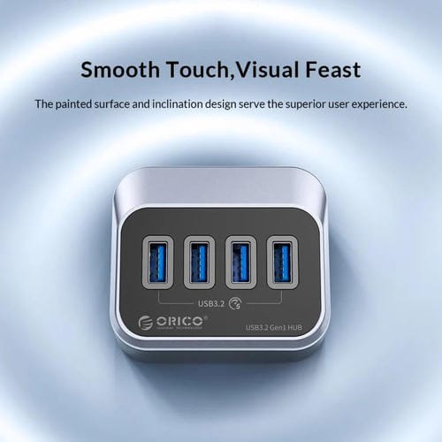 Concentrador de Acoplamiento Orico M3U3-4A 4 en 1 Tipo-C a USB 3.2 (Negro)