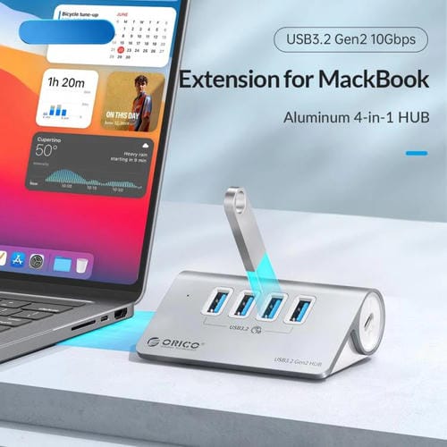 Concentrador de Acoplamiento Orico M3U7-G2 7 en 1 Tipo-C a USB 3.2 (Plateado)