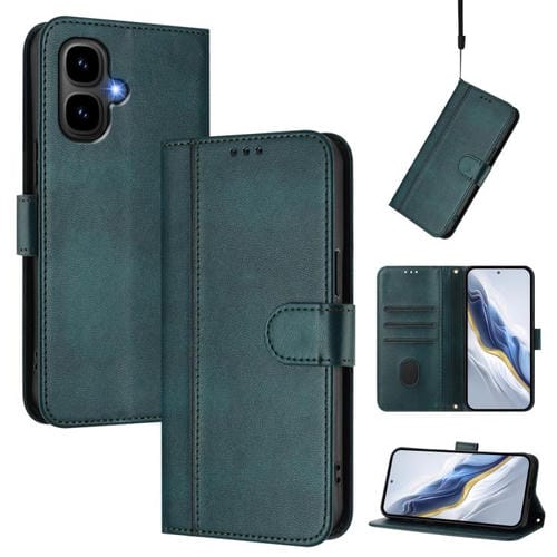 Funda de cuero retro con hebilla para Tecno Pop 10 / Infinix Smart 10 4G (verde oscuro)